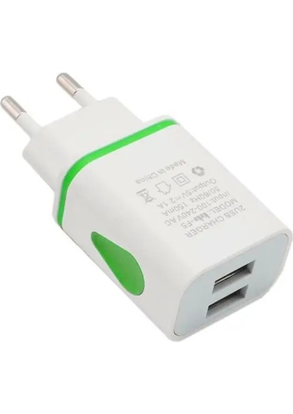 Abd No. 2 Sıcak Satış USB Duvar Şarj Cihazı Çift Bağlantı Noktalı 2A Çıkış Seyahat Fişi Güç Adaptörü Telefon Için Uyumlu Ab Tak (Yurt Dışından)