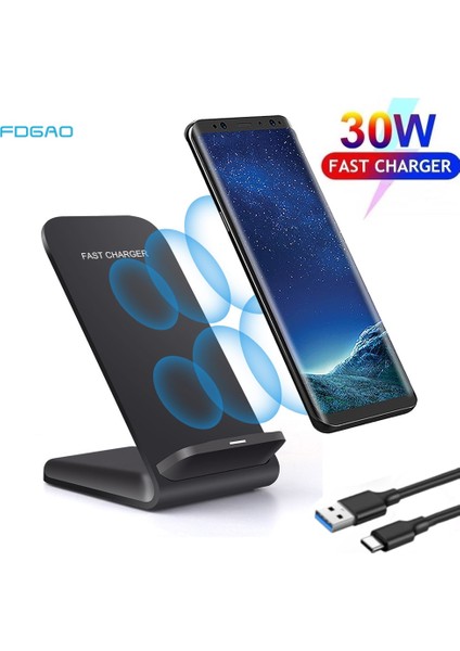 Sadece Au Tak 30 W Çift Bobin Telefon Şarj Cihazı iPhone 14 13 12 11 Pro Xs Xr x 8 Samsung S22 S21 Için Kablosuz Hızlı Şarj Istasyonu Telefon Standı (Yurt Dışından) fırsatları