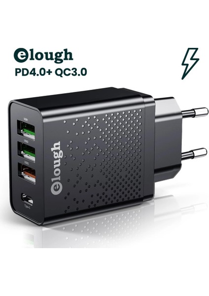 Ab Qc Elough Hızlı Şarj Pd 4.0 Qc 3.0 USB Tip C Şarj Cihazı 4 Port 20W Duvar Hızlı Şarj iPhone 11 Pro Için Huawei Xiaomi Pd Şarj Cihazı (Yurt Dışından) modelleri