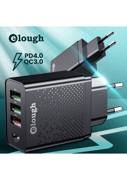Ab Qc Elough Hızlı Şarj Pd 4.0 Qc 3.0 USB Tip C Şarj Cihazı 4 Port 20W Duvar Hızlı Şarj iPhone 11 Pro Için Huawei Xiaomi Pd Şarj Cihazı (Yurt Dışından) fırsatları
