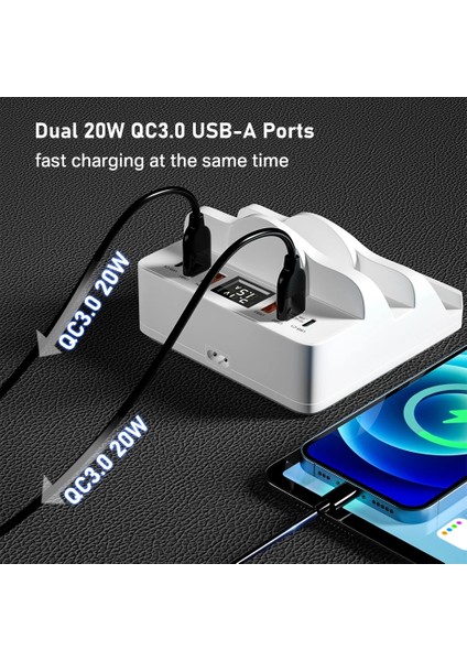 Ingiltere Tak AS818PF Siyah 100W 80W Çift Kablosuz Şarj Cihazı Desteği Qc3.0 Tip C Pd Hızlı Şarj Cihazı IPHONE13 x Xiaomi Için Çoklu USB Şarj Cihazı Hub Hızlı Şarj Istasyonu (Yurt Dışından) modelleri