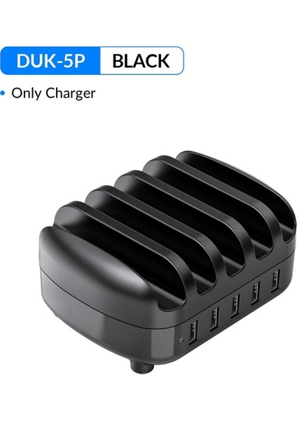 Ab Tak Siyah Orıco 5 Bağlantı Noktalı USB Şarj Istasyonu Dock ile Tutucu 40 W 5V2.4A USB Şarj Ücretsiz USB Kablosu iPhone Pc Tablet Için (Yurt Dışından)