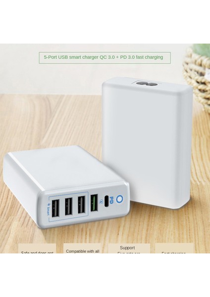 Kr 60W 5usb QC30 Siyah 60W Çoklu USB Şarj Istasyonu 5 Portlu Hub Tip C Şarj Cihazı Pd Hızlı Şarj Istasyonu Akıllı Şarj Cihazı iPhone Samsung Huawei Xiaomi Için (Yurt Dışından) indirimleri