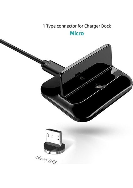 Mikro Konektör Telefon Dock Istasyonu USB Mikro Tip C Standı Kablosuz Şarj Tutucu iPhone Samsung Xiaomi Android Için Manyetik Hızlı Şarj Cihazı Beşiği (Yurt Dışından)
