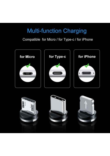 iPhone Için Kırmızı 3 In 1 Yuvarlak Manyetik Telefon Kablosu Mikro/ıos/tip C Cep Telefonu Hızlı Şarj Manyetik USB Kablosu Samsung S9 Xiaomi Mi A2 (Yurt Dışından) fırsatları
