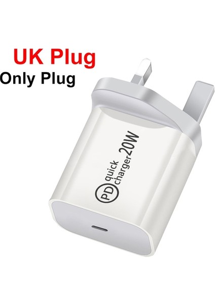 Ingiltere Fişi 20W Hızlı Şarj Pd USB C Şarj Cihazı Apple iPhone 13 12 11 Pro Max Samsung Xiaomi Güç Adaptörü Ingıltere Ab Tak Pd Tipi C Bağlantı Noktası (Yurt Dışından)