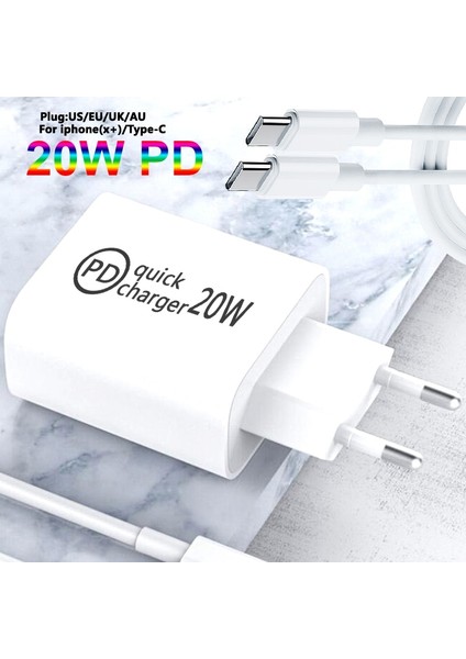 1m C2L 20W Pd Cep Telefonu Şarj Cihazı USB Pd Hızlı Şarj Ab/abd Tak Çift Bağlantı Noktalı Pd Tip-C Pd Flaş Şarj Ipone 13 Pro Xiaomi 12 Için (Yurt Dışından) fiyatları