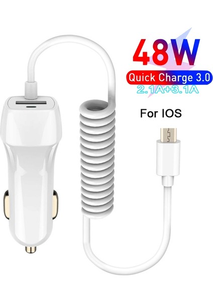 Siyah Ip USB Araç Telefonu Şarj Cihazı Samsung S10 S9 Artı Araç Şarj Cihazı Mikro USB C Tipi Kablo Xiaomi Huawei Sony Için Hızlı Hızlı Şarj (Yurt Dışından) indirimleri