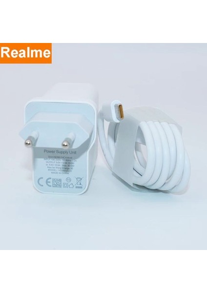Beyaz Ab Şarj Cihazı ve Kablo Orijinal Realme Için 6 7 8 X2 X3 X7 X50 Q2 Pro Şarj Cihazı 30 W Süper Vooc/dart Hızlı Şarj Duvar Adaptörü Oppo Ace Reno 5 6 Oneplus (Yurt Dışından)