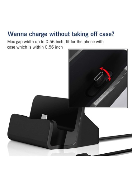 iPhone Için Siyah iPhone Yerleştirme Istasyonu Şarj Cihazı iPhone 11 11PRO Android C Tipi Masaüstü Şarj Bağlantı Noktası Sync Cradle Dock Standı Tutucu Mikro Usb-C Telefon (Yurt Dışından) modelleri