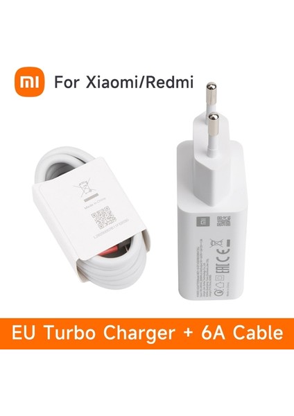 Sadece Kablo Ab Fişi Kablolu Orijinal 33W Turbo Ab Abd Şarj Adaptörü Xiaomi Mi 11 10 9 10S Lite Pad 5 Redmi Not K40 Pro Hızlı Şarj Tipi C Kablo (Yurt Dışından)