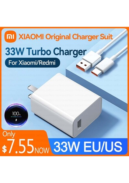 Sadece Kablo Ab Fişi Kablolu Orijinal 33W Turbo Ab Abd Şarj Adaptörü Xiaomi Mi 11 10 9 10S Lite Pad 5 Redmi Not K40 Pro Hızlı Şarj Tipi C Kablo (Yurt Dışından) fiyatları