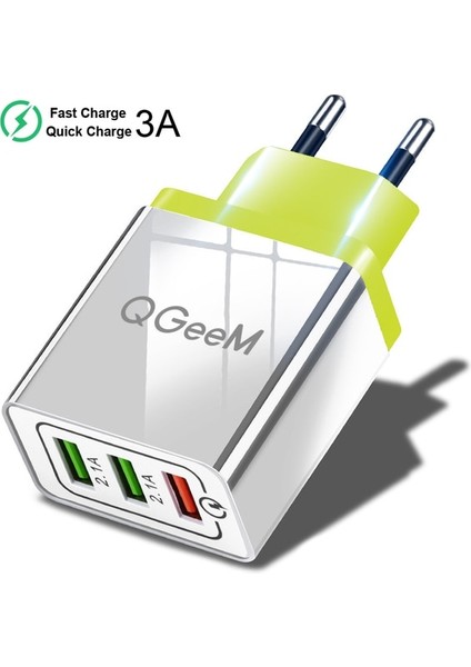 Ingiltere Tak Sarı Qgeem 3 USB Şarj Cihazı Hızlı Şarj 3.0 Hızlı USB Duvar Şarj Cihazı Taşınabilir Mobil Şarj Cihazı Qc 3.0 Adaptörü Xiaomi iPhone x Için Ab Abd Tak (Yurt Dışından)