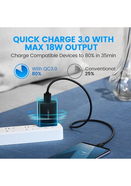 Ingiltere Tak Ugreen Hızlı Şarj 3.0 Qc 18W Abd Ingıltere USB Şarj Cihazı Qc3.0 Hızlı Şarj Samsung S10 Xiaomi iPhone Huawei Cep Telefonu Şarj Cihazı (Yurt Dışından) modelleri
