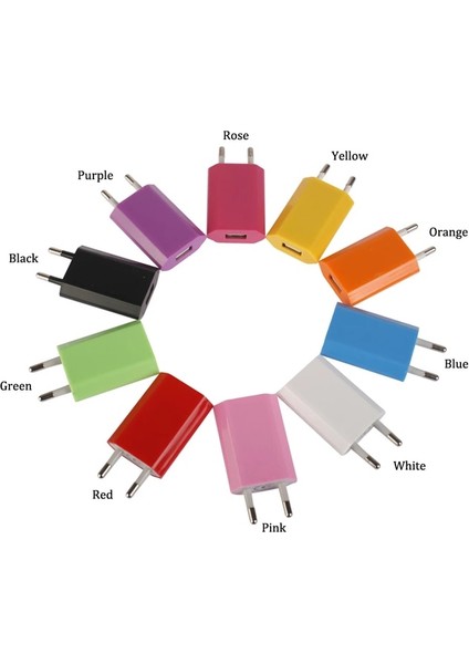 Pembe 1 Adet Mikro USB Ab Tak Ac 5 V 1A Duvar Şarj Cihazı Evrensel Taşınabilir Seyahat Güç Adaptörü Samsung Huawei iPhone Xiaomi Htc 10 Renkler (Yurt Dışından)