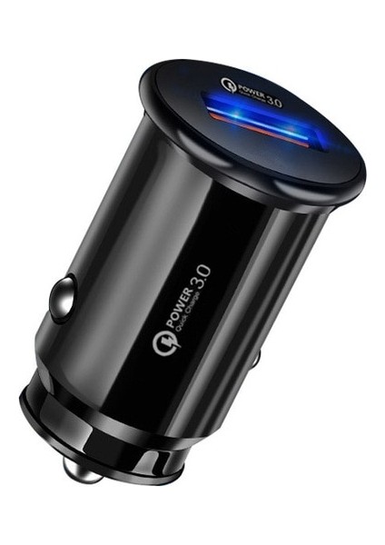 Siyah 3A Mini USB Araç Şarj Cihazı Cep Telefonu Tablet Gps Hızlı Şarj Cihazı iPhone Samsung Xiaomi Huawei Lg Oneplus Vıvo Arabada Adaptör (Yurt Dışından)