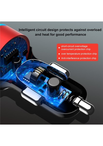 Mavi Çift USB Araç Şarj Cihazı Cep Telefonu LED Araç Şarj Cihazı Huawei Xiaomi Samsung Için iPhone 11 Pro 7 8 Artı USB Adaptörü (Yurt Dışından) fiyatları