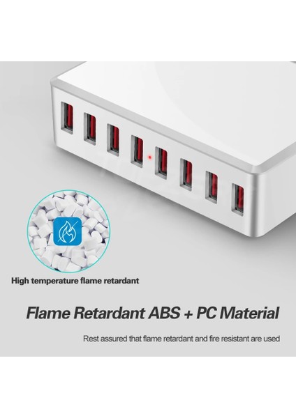 Ab Tak 40 W 8 Port USB Şarj Adaptörü Hub Şarj Istasyonu Soket Telefon Şarj Cihazı iPhone 6 7 8 Samsung Xiaomi Huawei Abd Ab Ingıltere Au Tak (Yurt Dışından) fırsatları