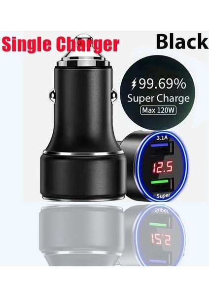Tek Şarj Cihazı 150W USB Araç Şarj Cihazı 5'i 1 Arada Hızlı Şarj Adaptörü iPhone 13 12 11 Pro Max iPad Pro Xiaomi Samsung Telefon ile 3'ü 1 Arada Kablo (Yurt Dışından)