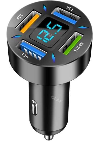 66W 4usb Olaf 66W USB C Araç Şarj Cihazı Hızlı Şarj Hızlı Şarj 4.0 3.0 Scp USB Araç Telefonu Şarj Cihazı Huawei Samsung iPhone 14 12 Pro (Yurt Dışından)