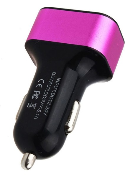 Gül Kırmızı 1 Adet Evrensel USB 3 Bağlantı Noktalı Şarj Cihazı Dc 5.0 V 2.1A Cep Telefonu Hızlı Şarj Araç Şarj Adaptörü iPhone Samsung Huawei Xiaomi Için (Yurt Dışından) fırsatları