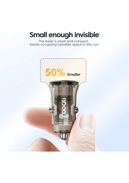 Kahverengi Çift USB Toocki Araç Şarj Cihazı Hızlı Şarj 3.0 USB Tip C Hızlı Chargeur 45W Araç Telefonu Şarj Adaptörü iPhone 14 13 Pro Xiaomi Samsung Için (Yurt Dışından) indirimleri
