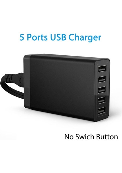 Au 5 USB Siyah 10 Bağlantı Noktalı Çoklu USB Şarj Istasyonu Hızlı Şarj 60W Hızlı Şarj Güç Adaptörü Ab iPhone Samsung Xiaomi Cep Telefonu Şarj Cihazı (Yurt Dışından)