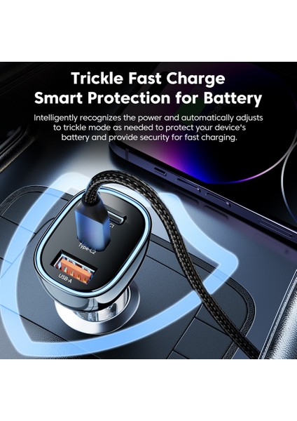 80W 1usb VE2C Mavi Toocki 80W USB C Araç Şarj Cihazı Qc3.0 Hızlı Şarj Pd Hızlı USB Tip C Araç Telefonu Şarj Cihazı iPhone iPad Xiaomi Poco Huawei Samsung Için (Yurt Dışından) fiyatları