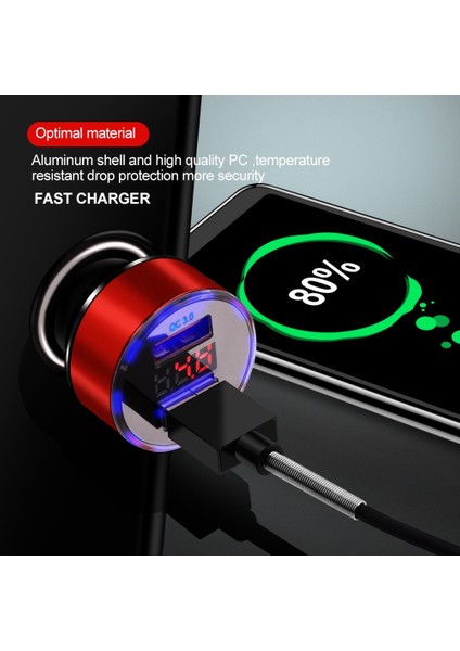 Qc 3.0 Gümüş-Siyah Olaf 30W 5V 3A Çift Qc 3.0 Hızlı USB Araç Şarj Cihazı iPhone x 8 Samsung S10 Xiaomi Hızlı Şarj 3.0 Arabada LED Dijital Ekran (Yurt Dışından) fiyatları