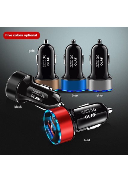 Qc 3.0 Gümüş-Siyah Olaf 30W 5V 3A Çift Qc 3.0 Hızlı USB Araç Şarj Cihazı iPhone x 8 Samsung S10 Xiaomi Hızlı Şarj 3.0 Arabada LED Dijital Ekran (Yurt Dışından) fırsatları
