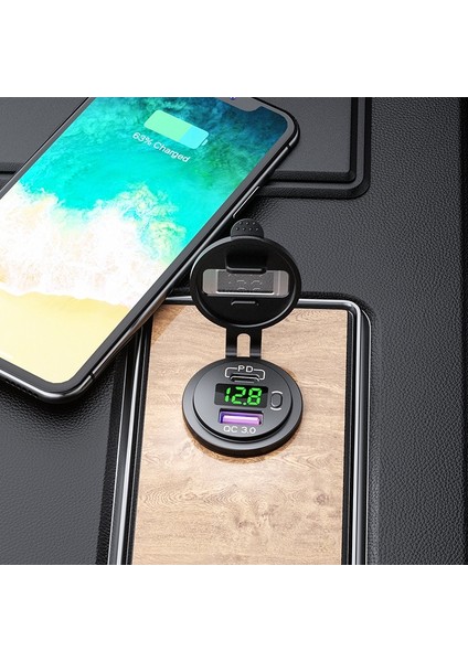 Blue-Line-Standart 12V 48W USB Çıkışı Su Geçirmez Şarj Soketi Pd Tip C ve Qc3.0 Araba Tekne Deniz Kamyon Golf Arabası Için LED Voltmetre ile USB Bağlantı Noktası (Yurt Dışından) fırsatları