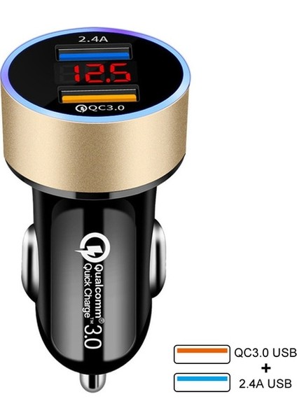 Araç Şarj Cihazı Altın USB Araba Şarjı Hızlı Şarj 3.0 Xiaomi Redmi Için Not 5 6 7 8 8t Pro 5A 6A 7A 8A Redmi S2 Go K20 K30 Hızlı Cep Telefonu Şarj Cihazı (Yurt Dışından)