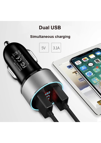 Siyah Pd 30W USB Araç Şarj Cihazı Hızlı Şarj Qc3.0 Scp 3A Pd Tip C 37.5W Hızlı Araç USB Şarj Cihazı iPhone Samsung Xiaomi Redmi Poco Cep Telefonu (Yurt Dışından) modelleri
