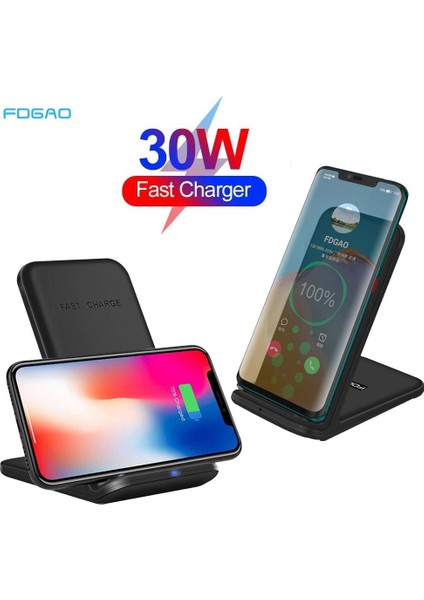 30W Standı 30W Kablosuz Şarj Standı iPhone 14 13 12 11 Pro Max Xs Xr x 8 Samsung S23 Xiaomi Hızlı Şarj Standı Istasyonu Telefon Tutucu (Yurt Dışından) fırsatları