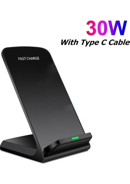 Siyah Fişsiz 30W Çift Bobin Telefon Şarj Cihazı iPhone 14 13 12 11 Pro Xs Xr x 8 Samsung S22 S21 Için Kablosuz Hızlı Şarj Istasyonu Telefon Standı (Yurt Dışından)
