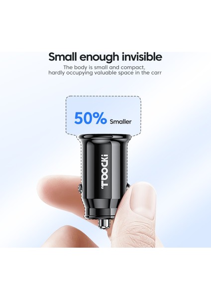 Çift USB 15.5W Toocki 45W USB C Araç Şarj Cihazı Hızlı Şarj Qc3.0 Pd Araç Telefonu Şarj Adaptörü iphone Samsung Huawei Xiaomi (Yurt Dışından) indirimleri