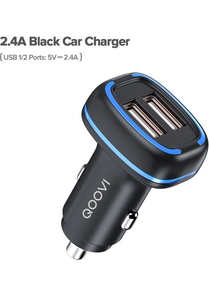 2usb A Siyah Qoovı 42.5W Araç Şarj Cihazı Pd USB Tip C iPhone Için Hızlı Şarj 14 Pro Hızlı Şarj 3.0 Araç Telefonu Şarj Cihazı Xiaomi Samsung Poco Için (Yurt Dışından)