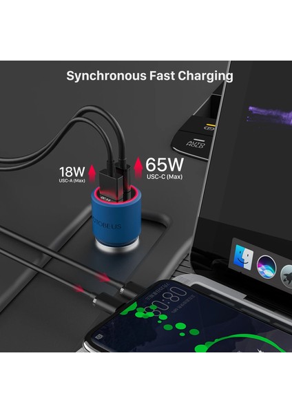 83W ve 100W Kablo Wotobe 2 Port 83W Süper Hızlı Araç Şarj Cihazı, USB C Pd/pps 65W/45W 20V 20W,QC3.0/AFC/FCP18W iPhone 13 Mıbook Dell Xps Hp Dizüstü Bilgisayarlar Için (Yurt Dışından) modelleri