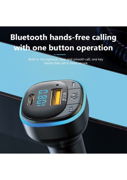 C33-BLACK Bluetooth 5.0 Araç Şarj Cihazı Hızlı Şarj USB Tip C Araç Telefonu Şarj Cihazı Fm Verici Handsfree Çakmak Mp3 Müzik Çalar (Yurt Dışından) indirimleri