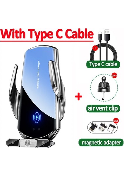 Kablo ile Silve 100W Kablosuz Şarj Cihazı Oto Araba Manyetik Hava Firar Telefon Tutucu iPhone 14 13 12 Samsung S20 Indüksiyon Hızlı Şarj Istasyonu (Yurt Dışından)