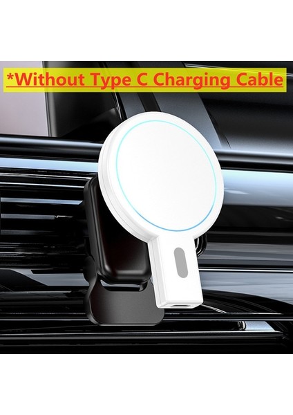 Beyaz Hiçbir Kablo 100W Manyetik Araç Kablosuz Şarj Cihazı Hava Firar Telefon Tutucu iphone 14 13 12 Pro Max Mini Araç Şarj Cihazları Hızlı Şarj Istasyonu (Yurt Dışından)