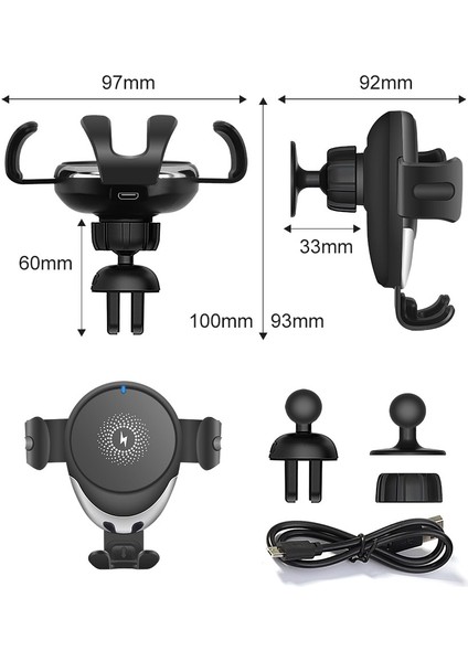 10W Max Fdgao Otomatik Kelepçe Kablosuz Araç Şarj Montaj 30W Hızlı Şarj Telefon Tutucu iPhone 14 13 12 11 Xs Xr x 8 Samsung S22 S21 (Yurt Dışından) fırsatları