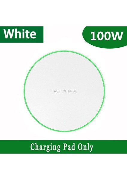 Sadece Beyaz Ped 100W Kablosuz Şarj Pedi iPhone 14 13 12 11 Pro Max x 8 Samsung Xiaomi Telefon Şarj Cihazları Indüksiyon Hızlı Şarj Istasyonu Istasyonu (Yurt Dışından)