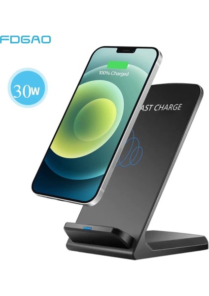 30W Tip C Fdgao 30W Indüksiyon Kablosuz Şarj Cihazı iPhone 14 13 12 11 Pro 8 Artı Xs Max Xr Hızlı Şarj Standı Dock Samsung S21 S20 (Yurt Dışından) indirimleri