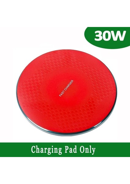 Kırmızı 30W Kablosuz Şarj Cihazı iPhone 13 12 11 x Xr Xs Hızlı Kablosuz Şarj Pedi Samsung Xiaomi Huawei Için Telefon Şarj Cihazı Kablosuz (Yurt Dışından)
