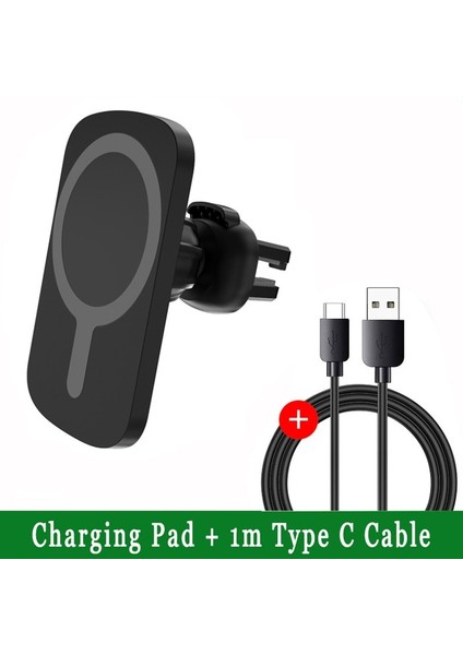Md3 Siyah Kablolu 30W Manyetik Kablosuz Şarj Cihazları Araç Hava Firar Standı Montajlı Telefon Tutucu iPhone 13 12 Pro Max Hızlı Kablosuz Şarj Istasyonu (Yurt Dışından)