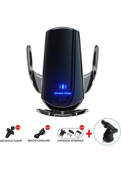 Siyah 2 Sucker ile 30W Araç Kablosuz Şarj Cihazları iPhone 13 12 11 x Araç Montajlı Telefon Tutucu Manyetik Hızlı Şarj Istasyonu Hava Firar Standı Şarj Cihazı (Yurt Dışından)