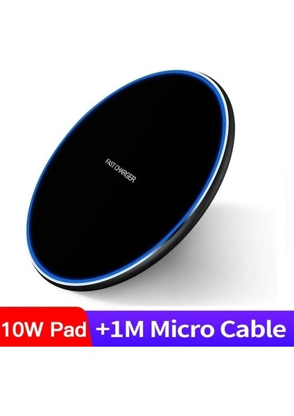 10W Siyah 15W Kablosuz Şarj Cihazı Dock Istasyonu Samsung S23 S22 iPhone 14 13 12 11 Pro Max Xs Xr x 8 Kablosuz Indüksiyon Hızlı Şarj Pedi (Yurt Dışından)