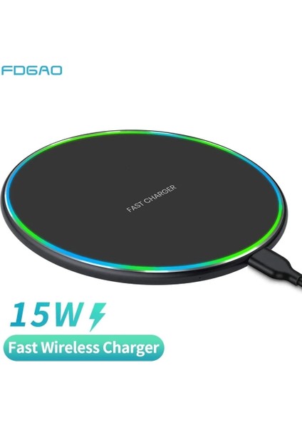 10W Siyah 15W Kablosuz Şarj Cihazı Dock Istasyonu Samsung S23 S22 iPhone 14 13 12 11 Pro Max Xs Xr x 8 Kablosuz Indüksiyon Hızlı Şarj Pedi (Yurt Dışından) indirimleri