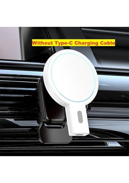 Beyaz Kablo Yok 75W Manyetik Araç Kablosuz Şarj Cihazı Mini Hızlı Şarj Istasyonu Telefon Tutucu Dağı Otomatik Hizalama iPhone 12 13 14 Pro Max (Yurt Dışından)